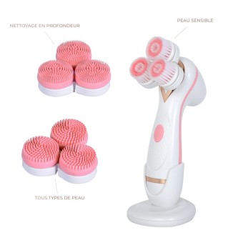 Brosse nettoyante visage multifonction têtes rotatives