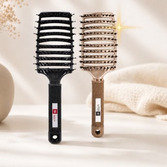brosses soft'n straight noire et gold, packshot produit